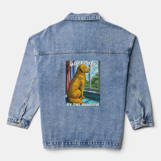 golden retriever denim jacket (Back)
