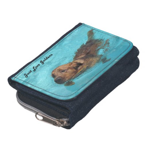 Golden Retriever Denim Wallet, Dog Swim Wallet | Zazzle