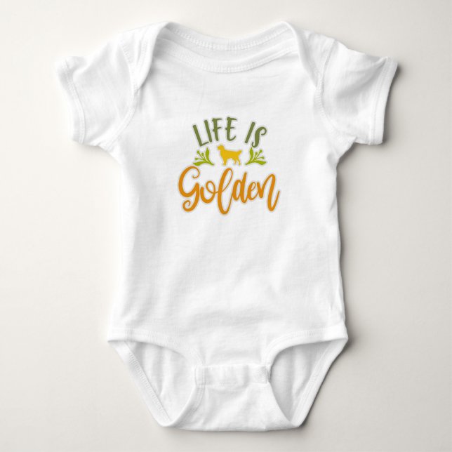 Golden Retriever Design For Dog Mom Baby Bodysuit (Front)