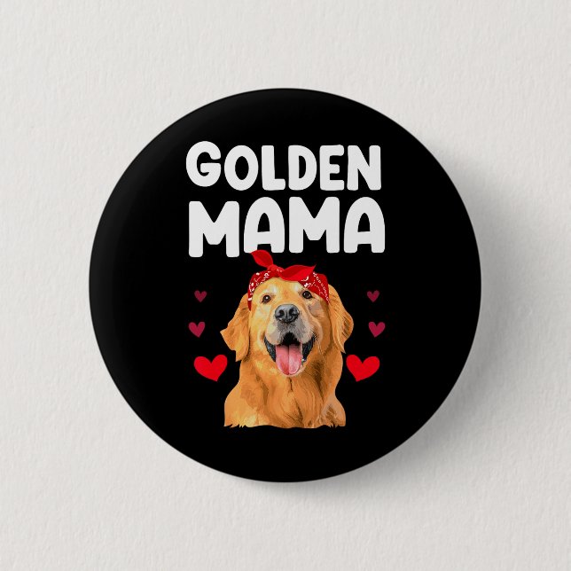 Golden Retriever Design For Mom Women Golden Retri Button (Front)