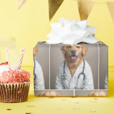 Golden Retriever Doctor With a Stethoscope Wrapping Paper