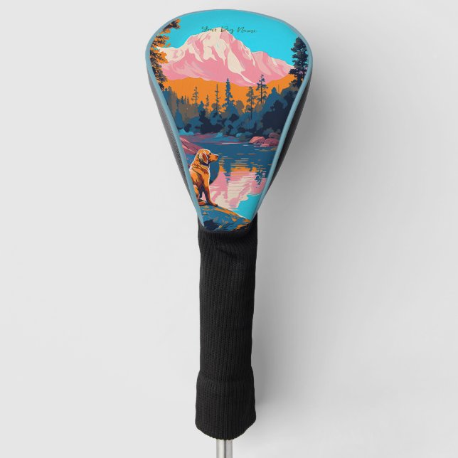 Golden Retriever Dog 003 - Bruno Pokopen Golf Head Cover (Front)