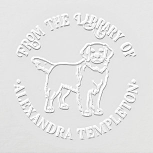 Golden Retriever Dog #2 Library Book Name Embosser