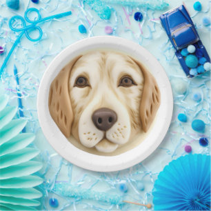 Golden Retriever Dog 3D Inspired Paper Plates