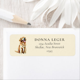 Golden Retriever Dog Address Label