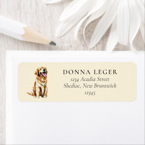 Golden Retriever Dog Address Label