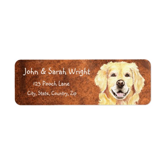 Golden Retriever Dog Address Label