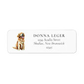 Golden Retriever Dog Address Label (Front)