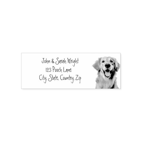 Golden Retriever  Dog Address Label Self-inking Stamp