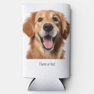 Golden Retriever Dog Address Label Seltzer Can Cooler