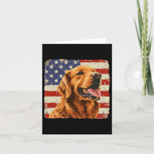 Golden Retriever Dog America Flag Shirt Independen Card
