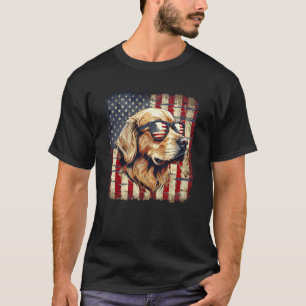 Golden Retriever Dog American Patriot July 4th Lov T-Shirt