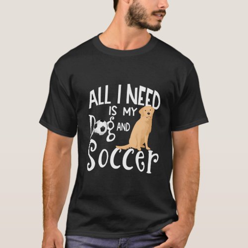Golden Retriever Dog And Soccer Player T_Shirt