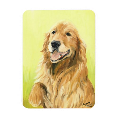 Golden Retriever Dog Art Magnet