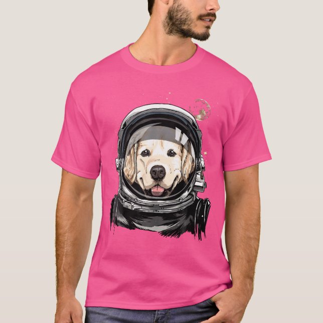 Golden Retriever Dog Astronaut Space Exploration A T-Shirt (Front)