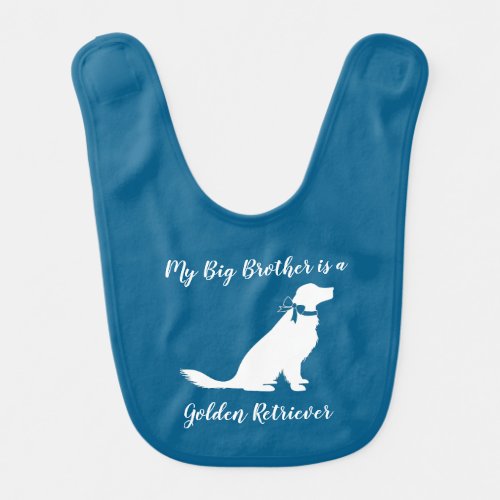 Golden Retriever Dog Baby Shower Blue Boy Baby Bib