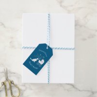 Golden Retriever Dog Baby Shower Blue Boy Gift Tags