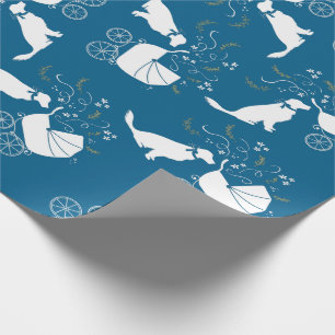Golden Retriever Dog Baby Shower Blue Boy Wrapping Paper