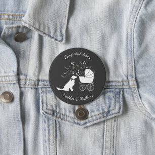 Golden Retriever Dog Baby Shower Button