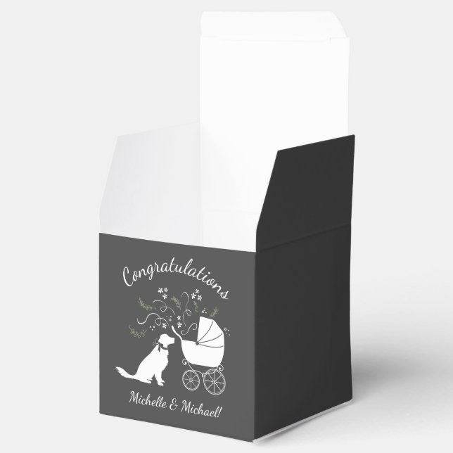 Golden Retriever Dog Baby Shower Gender Neutral Favor Boxes (Opened)