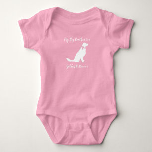 Golden Retriever Dog Baby Shower Pink Bodysuit