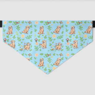 Golden Retriever Dog Bandana Cute Floral Spring Pet Bandana Collar