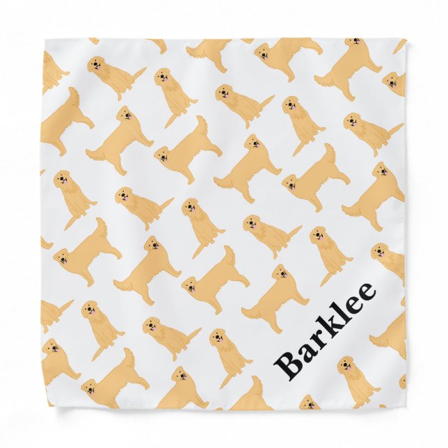 Golden Retriever Dog Bandana Personalized (Front)