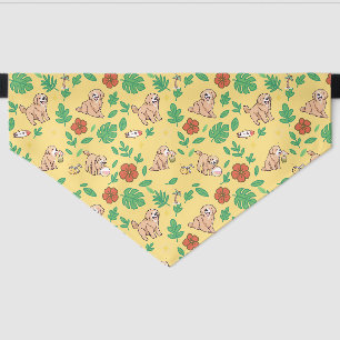 Golden Retriever Dog Bandana with Cute Summer Dogs Pet Bandana Collar