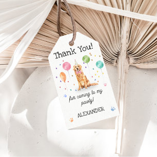 Golden Retriever Dog Birthday Thank You Gift Tag
