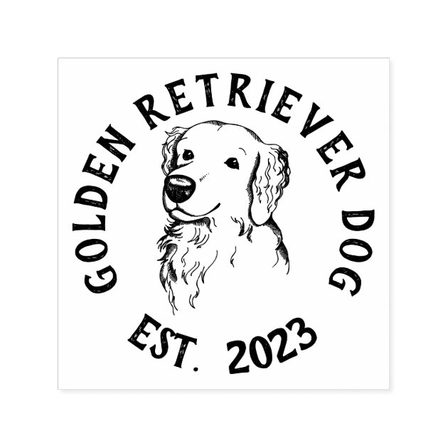 Golden Retriever Dog Branding Self-inking Stamp