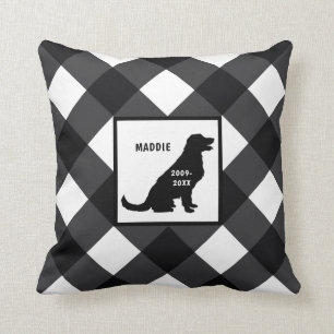 Golden Retriever Dog Breed Buffalo Check Memorial Throw Pillow
