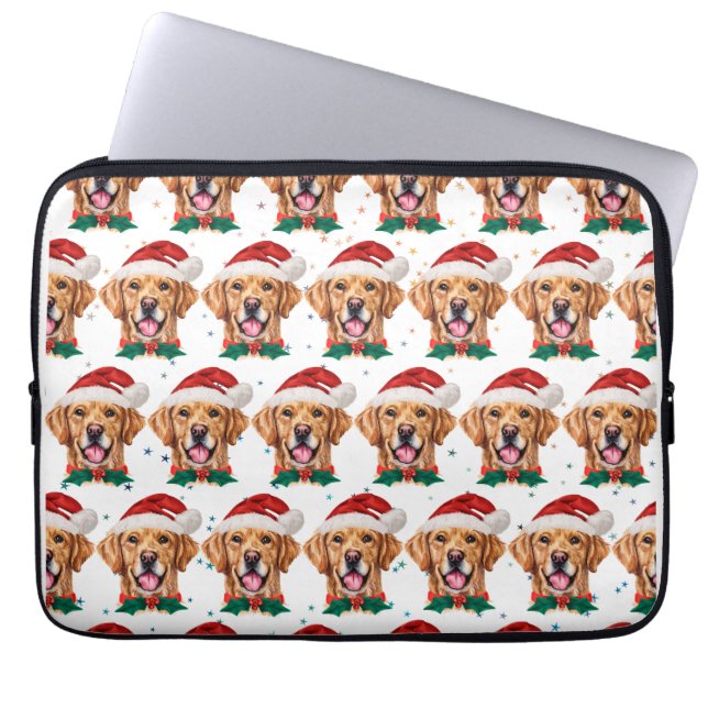 Golden Retriever Dog Breed Christmas Laptop Sleeve (Front)
