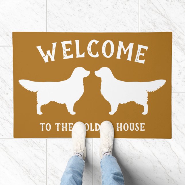 Golden Retriever Dog Breed Silhouettes Custom Doormat (Indoor)