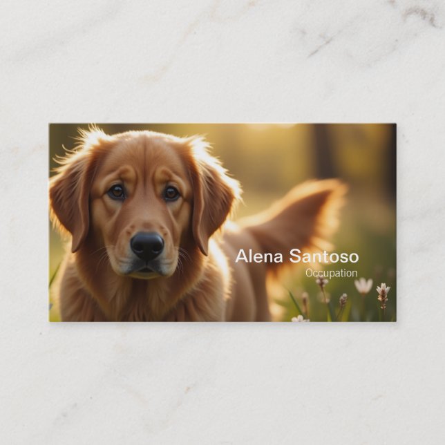 Golden Retriever Dog Business Card (Front)