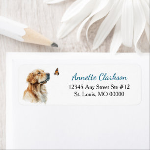 Golden Retriever Dog Butterfly Wonder Label