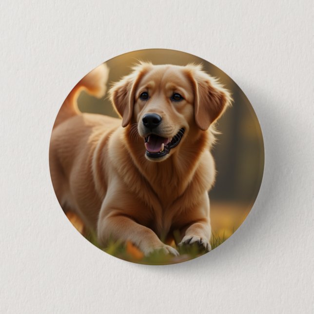Golden Retriever Dog Button (Front)
