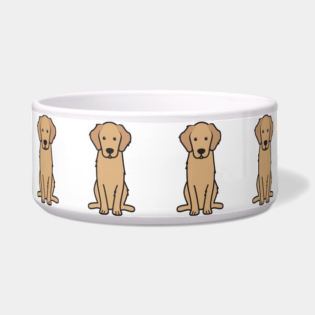 Golden Retriever Dog Cartoon Bowl (Front)