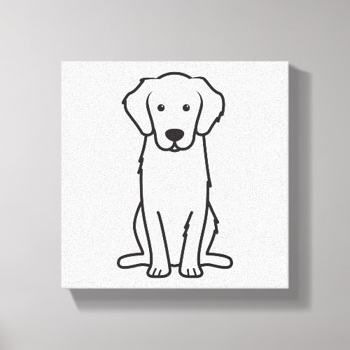 Golden Retriever Dog Cartoon Canvas Print