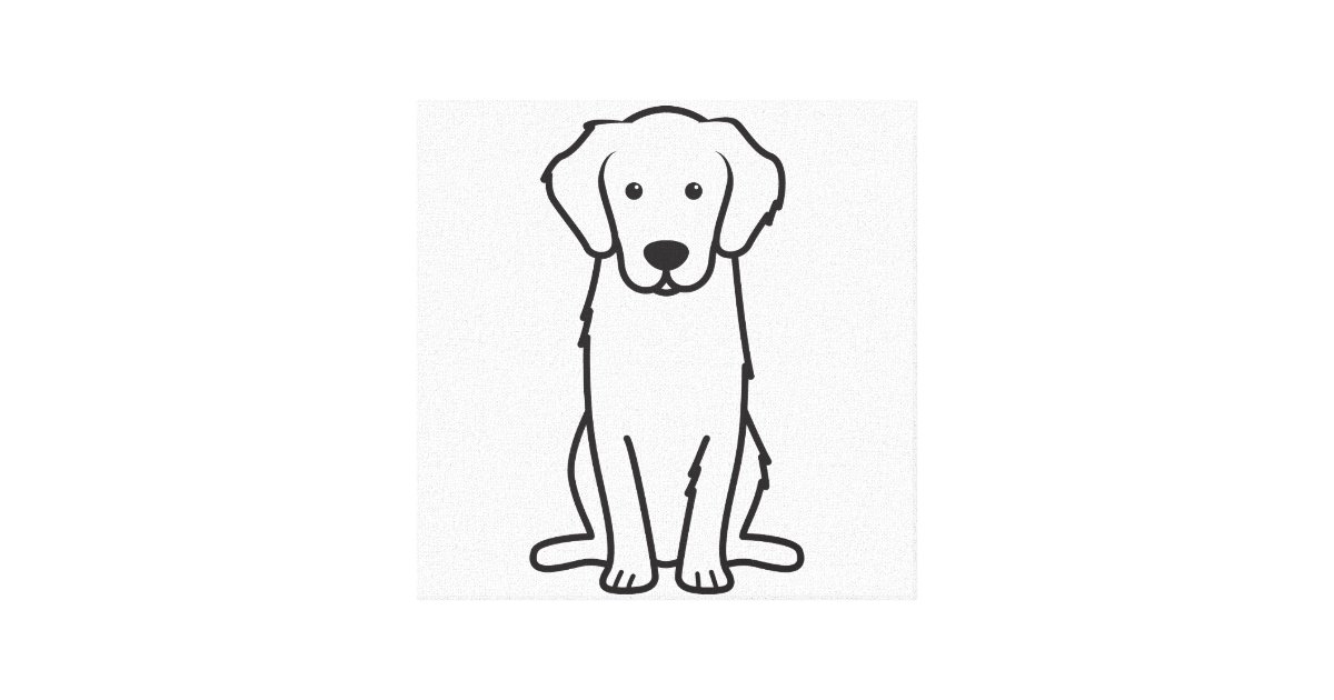 Golden Retriever Dog Cartoon Canvas Print | Zazzle