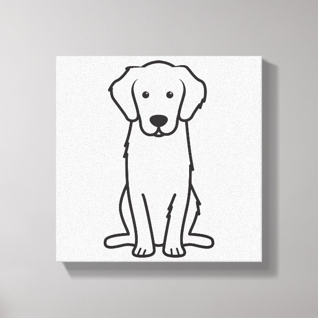Golden Retriever Dog Cartoon Canvas Print (Front)