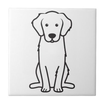 Golden Retriever Dog Cartoon Ceramic Tile by DogBreedCartoon at Zazzle