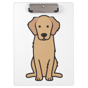 Golden Retriever Dog Cartoon Clipboard