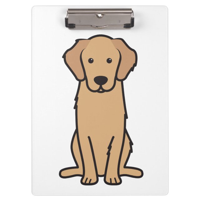 Golden Retriever Dog Cartoon Clipboard (Front)