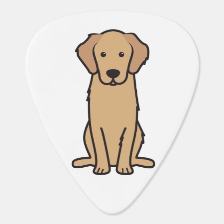 Golden Retriever Dog Cartoon Guitar Pick