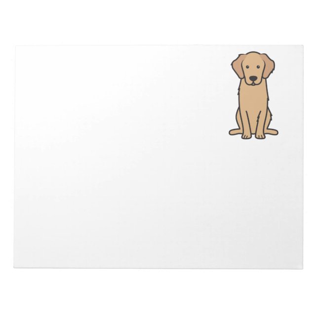 Golden Retriever Dog Cartoon Notepad (Front)