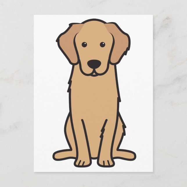 Golden Retriever Dog Cartoon Postcard (Front)