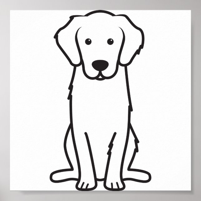 Golden Retriever Dog Cartoon Poster (Front)