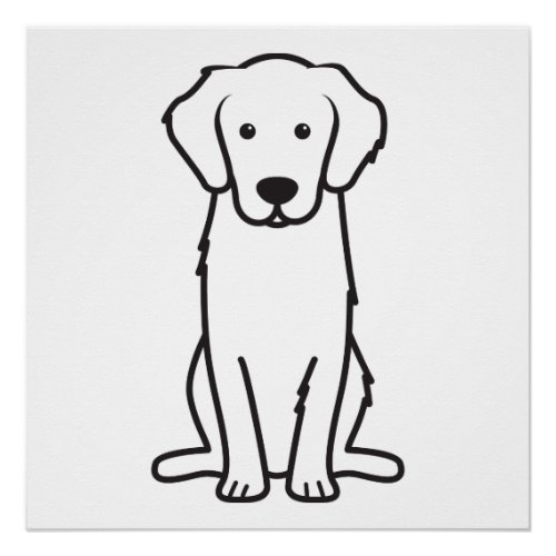 Golden Retriever Dog Cartoon Poster