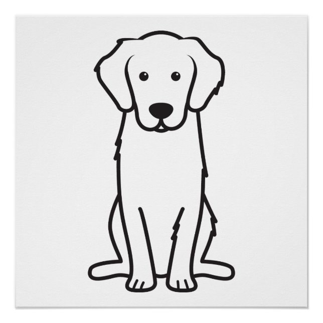 Golden Retriever Dog Cartoon Poster (Front)
