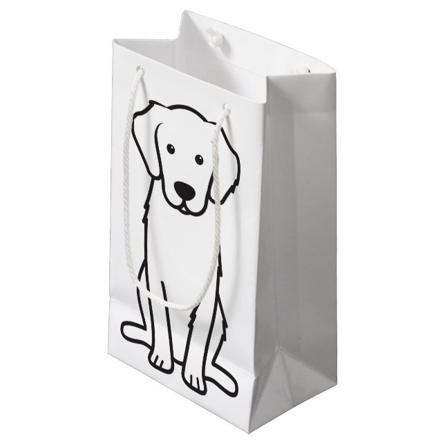 Golden Retriever Dog Cartoon Small Gift Bag (Front Angled)